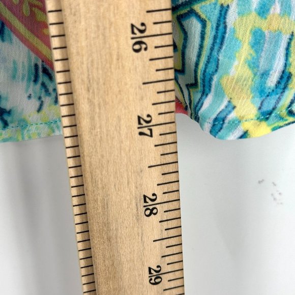 Chicos Womens Loose Blouse Ikat Pattern Lightweight Round Neck Multicolor L/XL - Picture 4 of 7